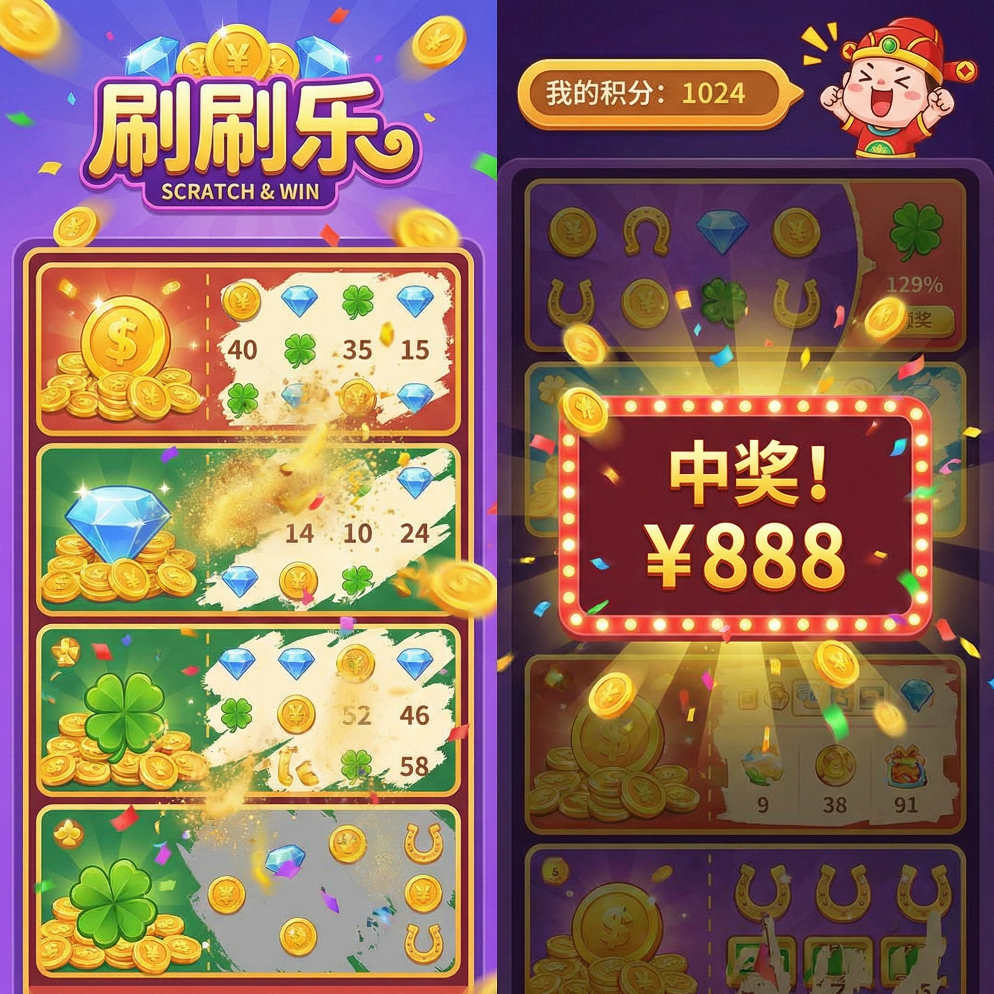 刮刮乐游戏界面